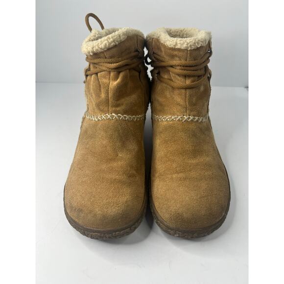 Earth Spirit Paula II Brown Suede Faux Fur Tie Ankle Comfort Snow Boots 7.5 - Picture 4 of 10